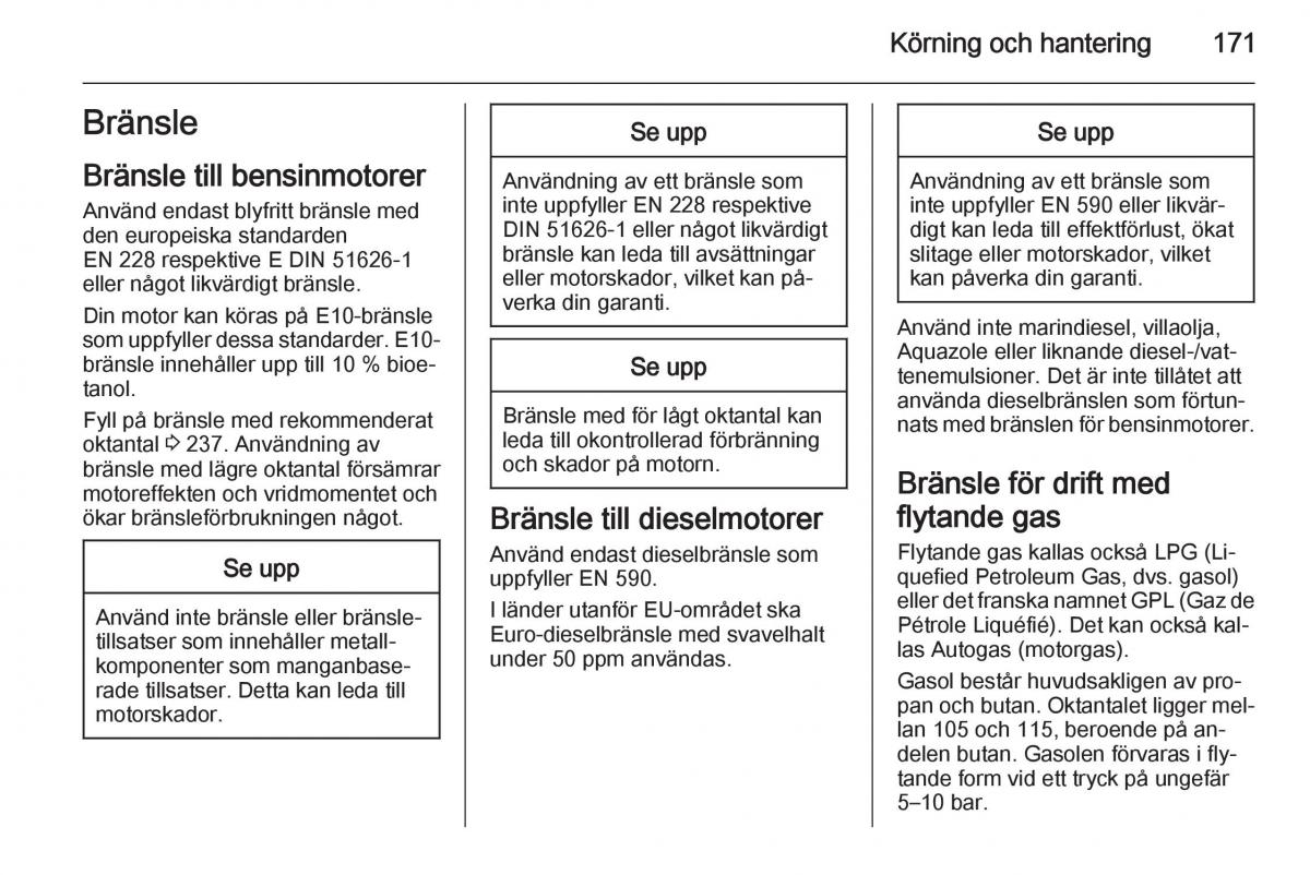 Opel Corsa D instruktionsbok / page 173