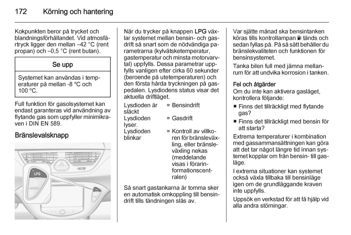 Opel Corsa D instruktionsbok / page 174