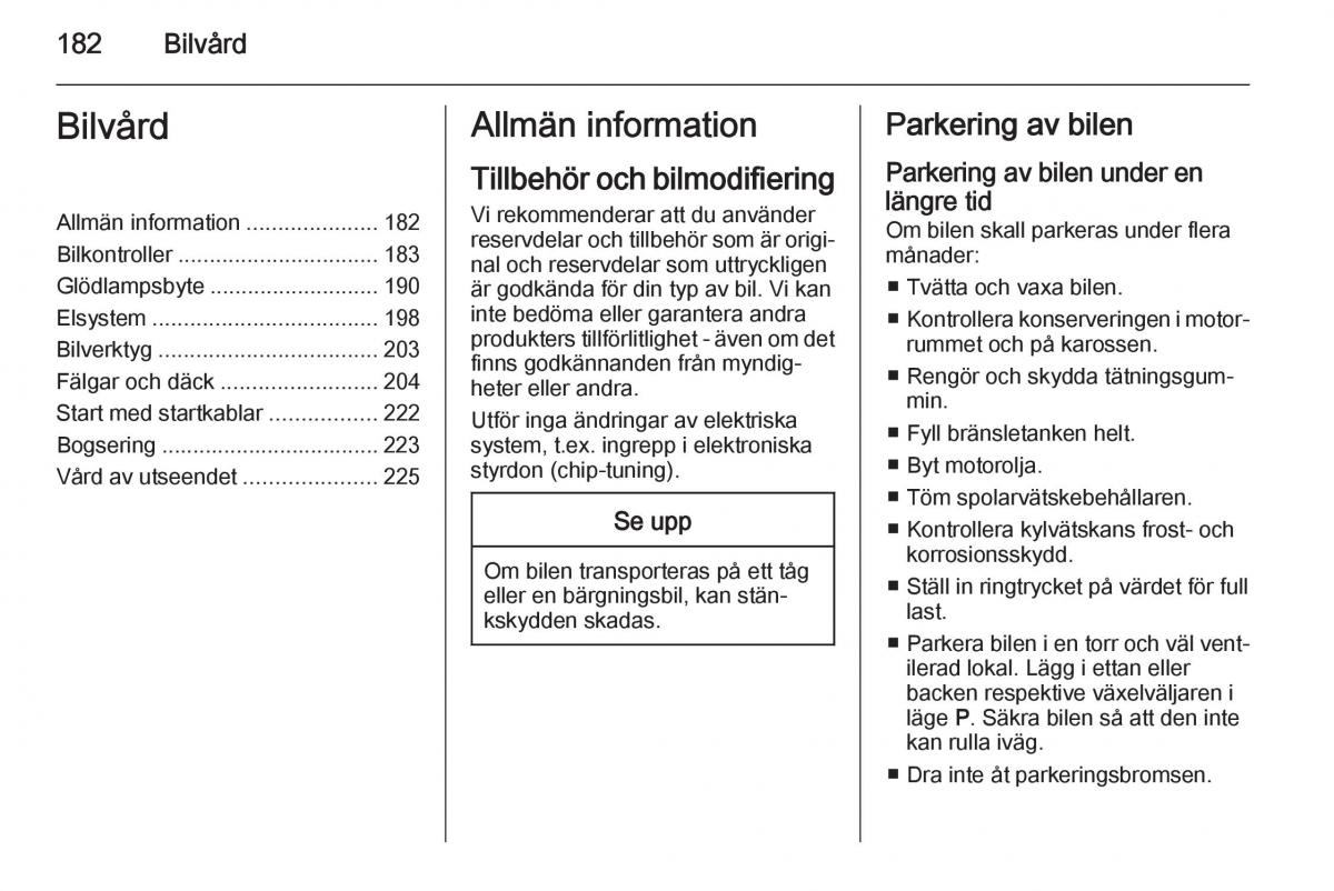 Opel Corsa D instruktionsbok / page 184