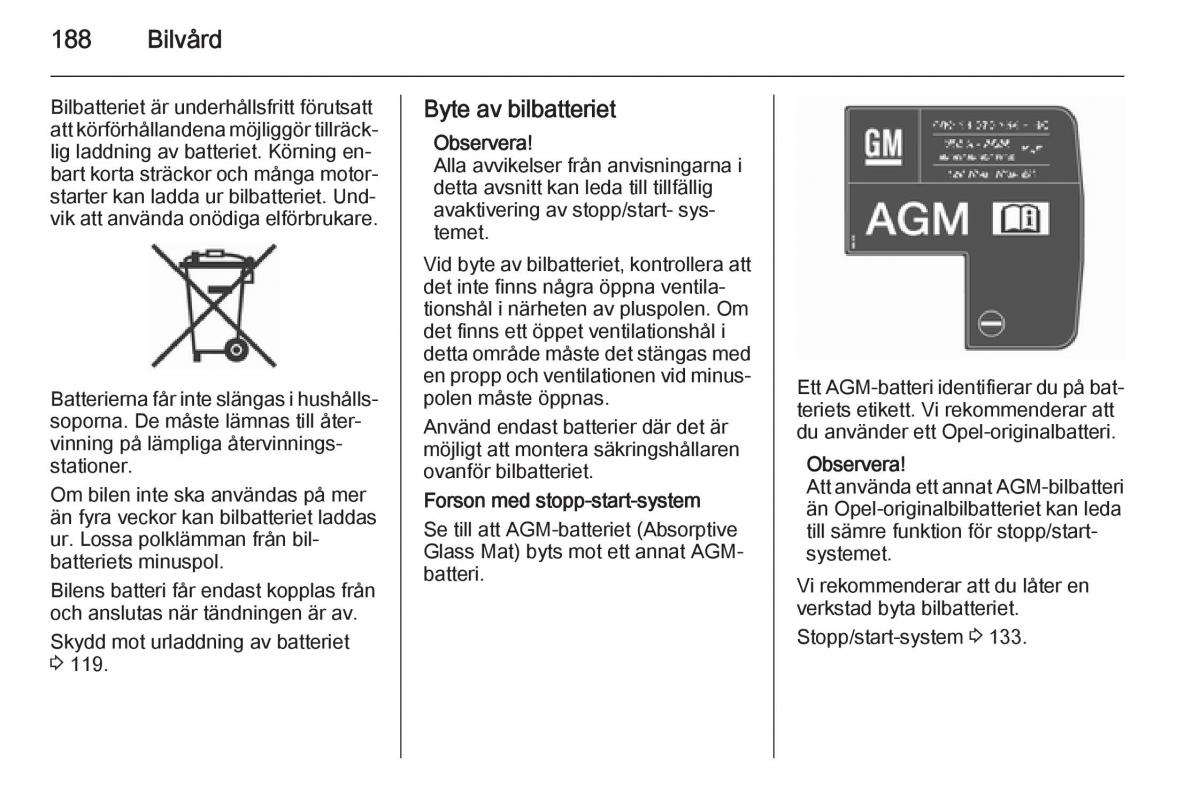 Opel Corsa D instruktionsbok / page 190