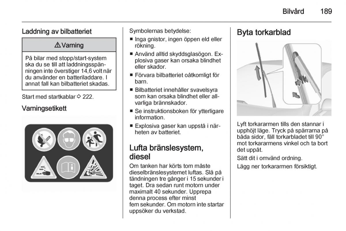 Opel Corsa D instruktionsbok / page 191