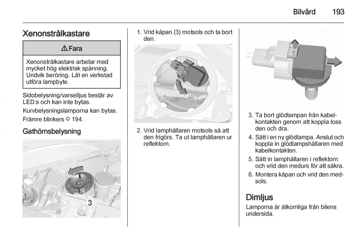 Opel Corsa D instruktionsbok / page 195