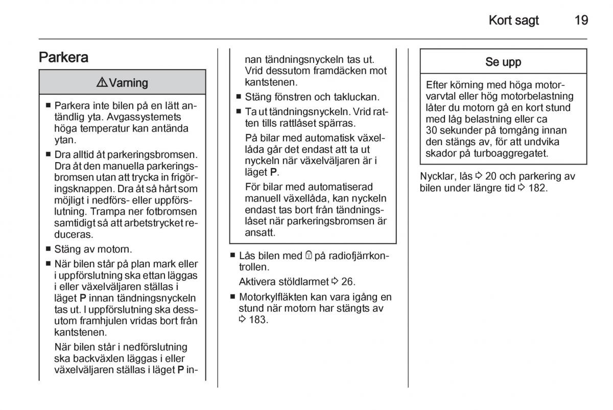 Opel Corsa D instruktionsbok / page 21