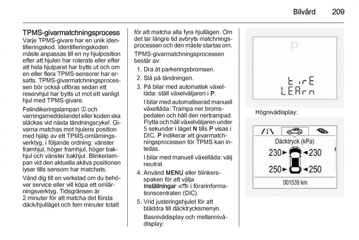 Opel Corsa D instruktionsbok / page 211