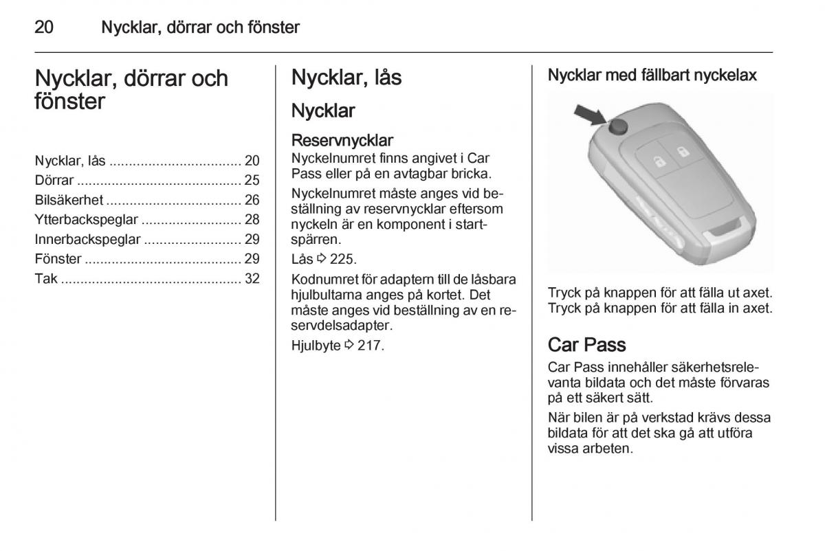 Opel Corsa D instruktionsbok / page 22