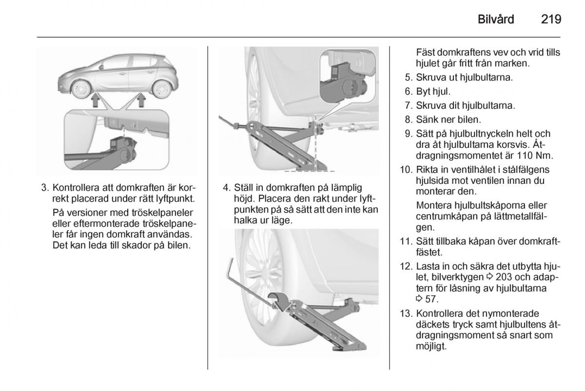 Opel Corsa D instruktionsbok / page 221