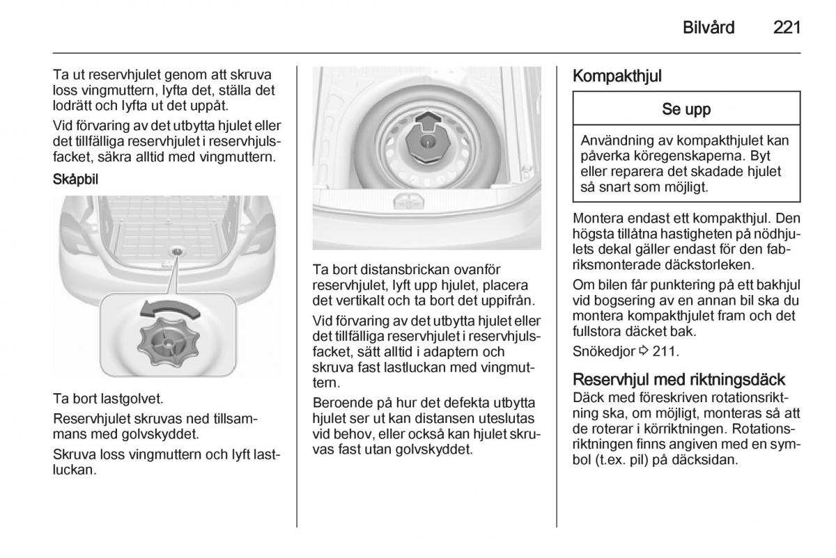 Opel Corsa D instruktionsbok / page 223