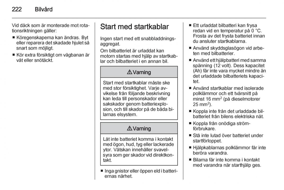 Opel Corsa D instruktionsbok / page 224