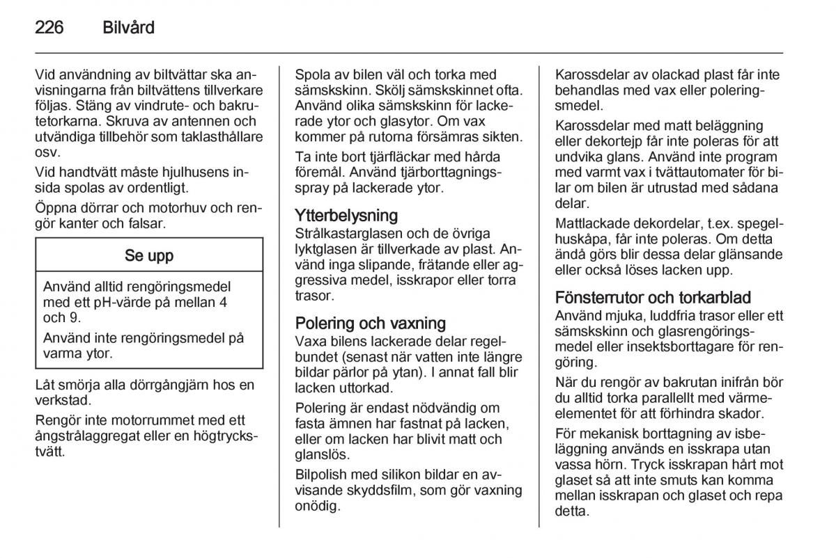 Opel Corsa D instruktionsbok / page 228