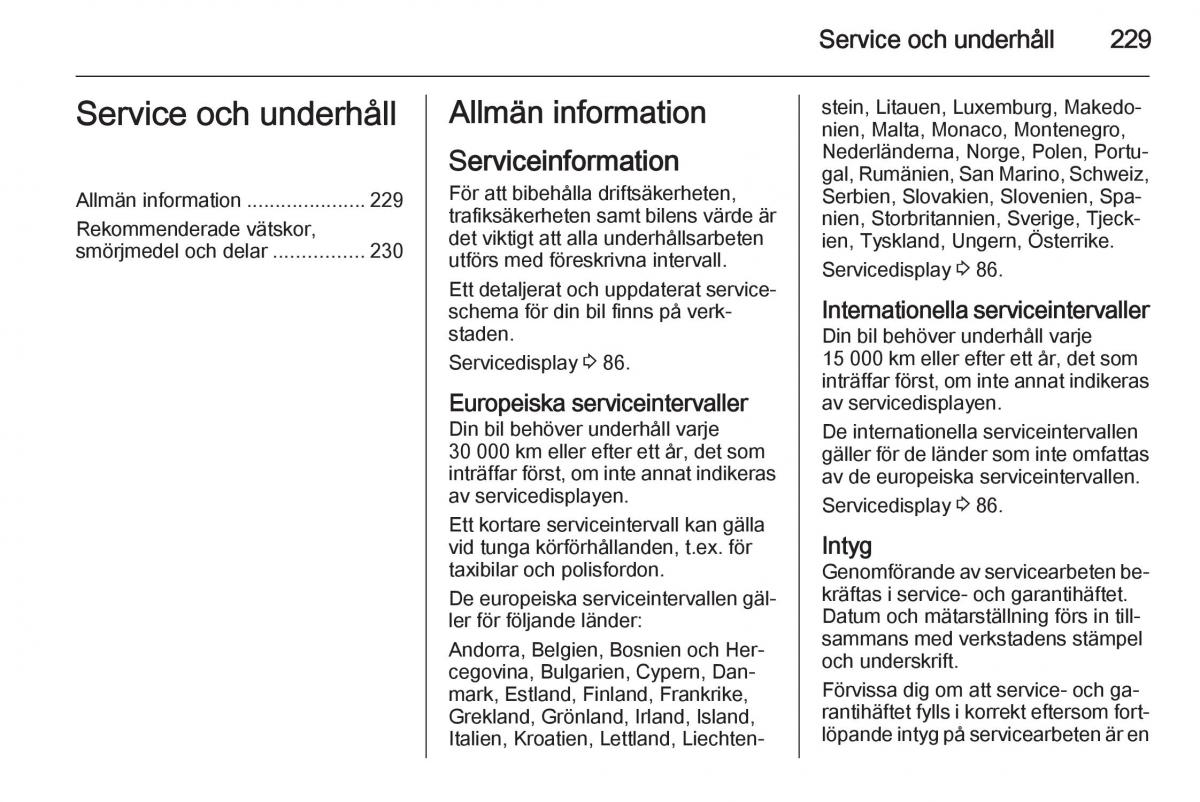 Opel Corsa D instruktionsbok / page 231