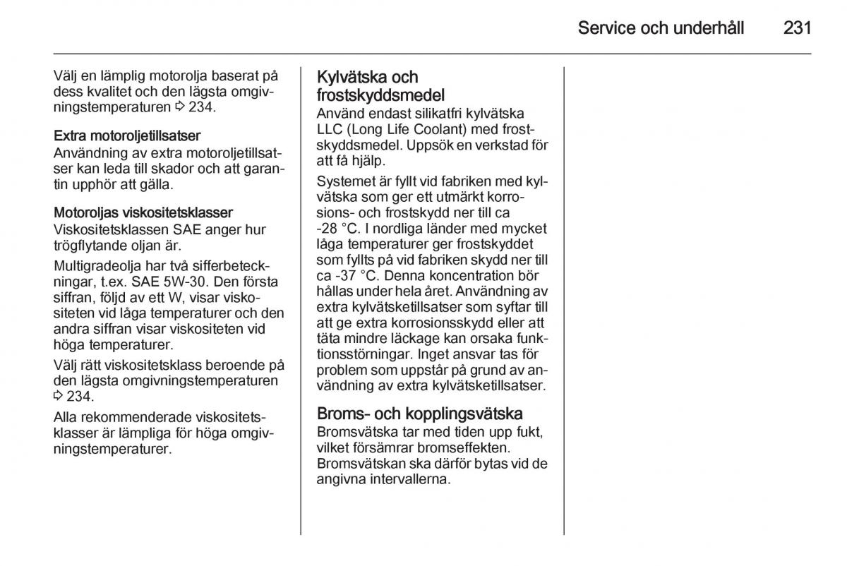 Opel Corsa D instruktionsbok / page 233