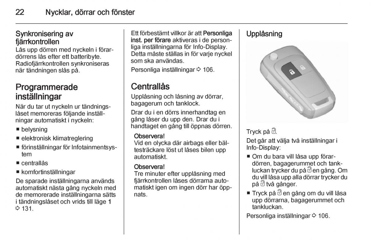 Opel Corsa D instruktionsbok / page 24