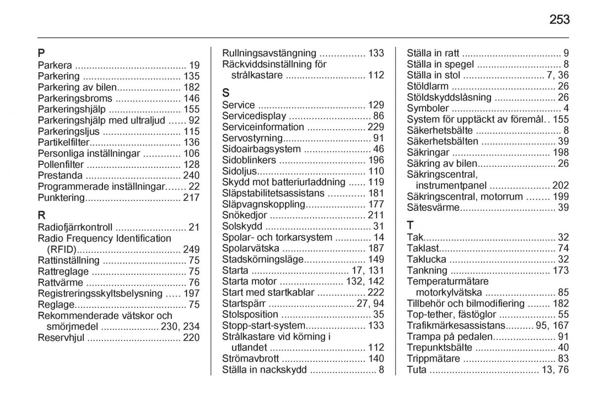 Opel Corsa D instruktionsbok / page 255