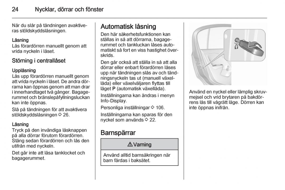 Opel Corsa D instruktionsbok / page 26