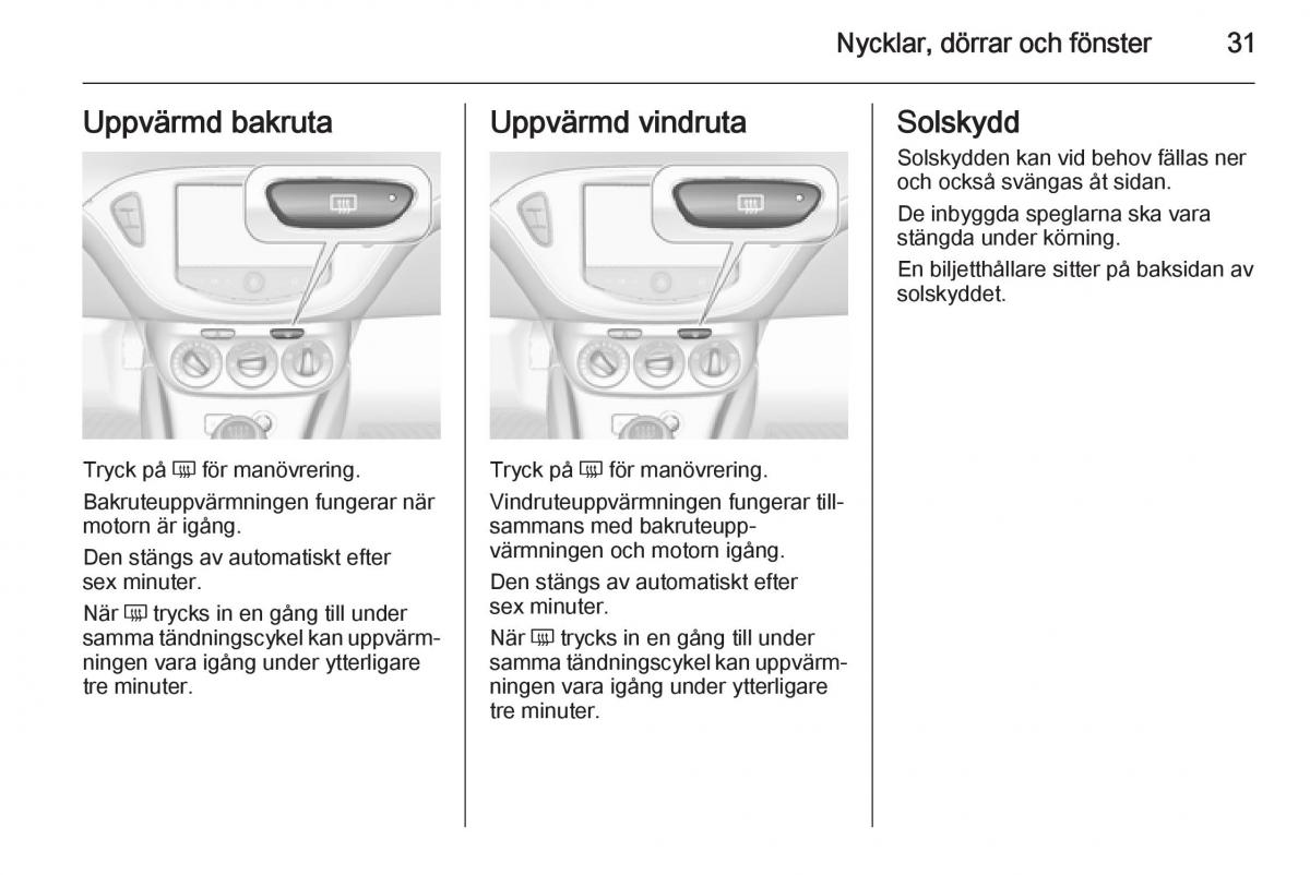 Opel Corsa D instruktionsbok / page 33