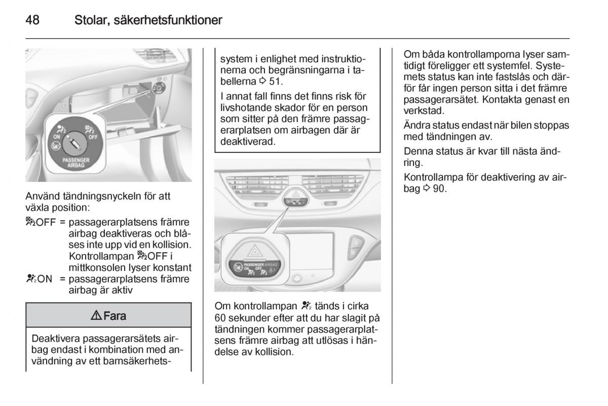 Opel Corsa D instruktionsbok / page 50