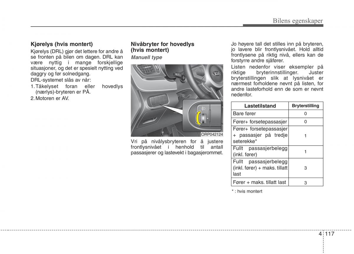 KIA Carens III 3 bruksanvisningen / page 204