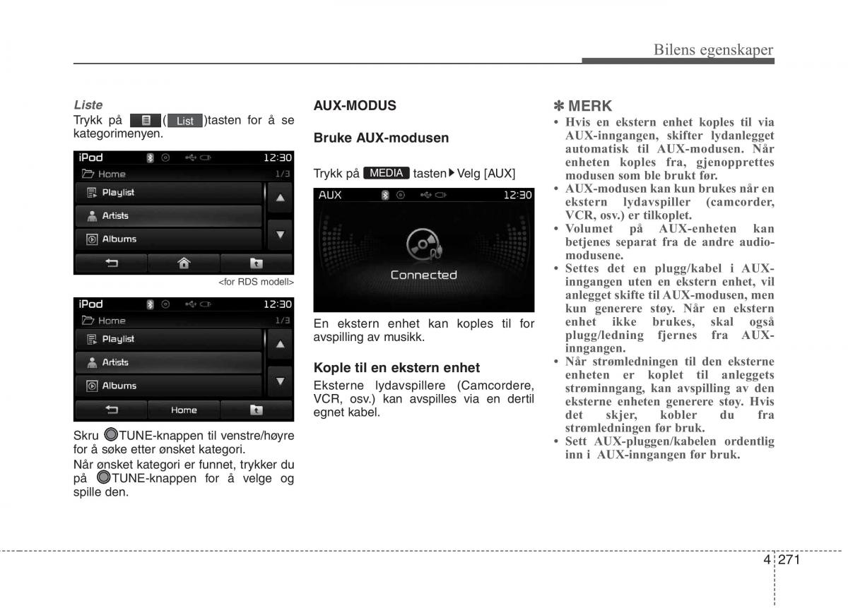 KIA Carens III 3 bruksanvisningen / page 358