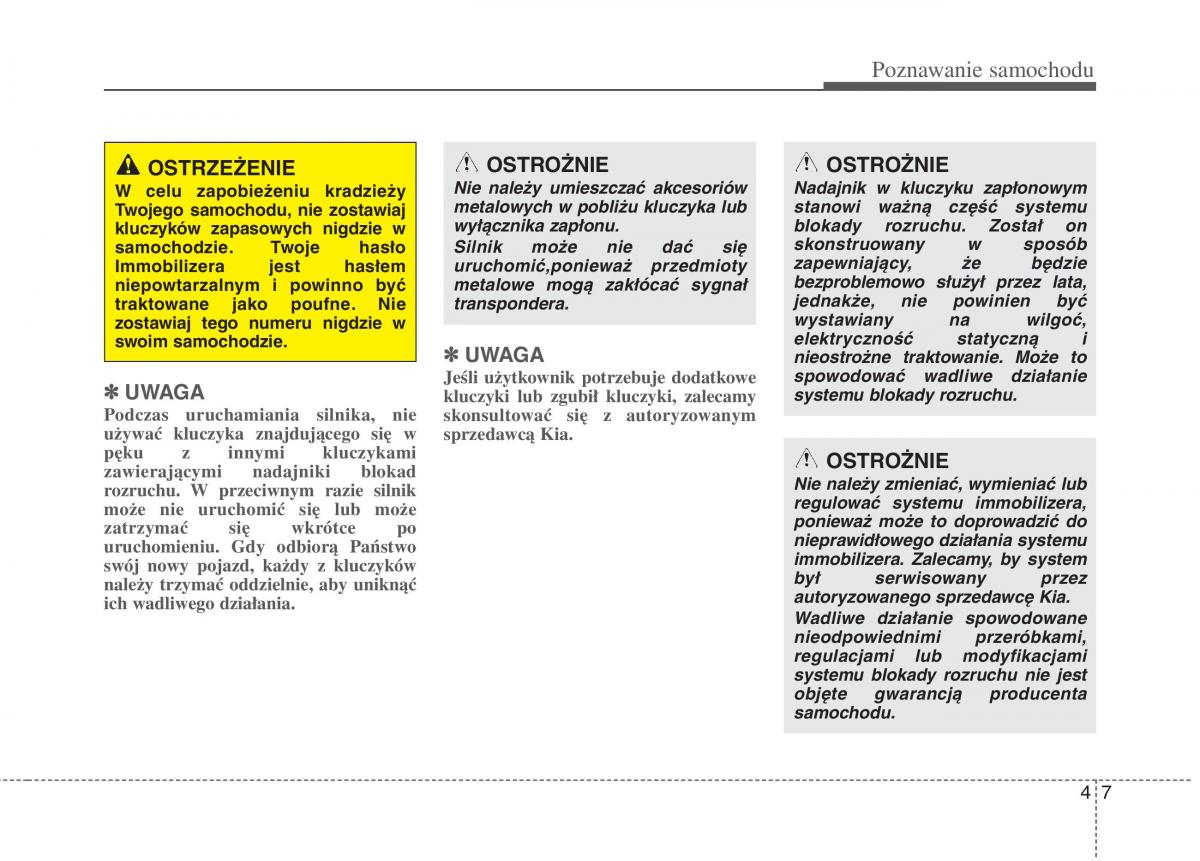 KIA Carens III 3 instrukcja obslugi / page 105