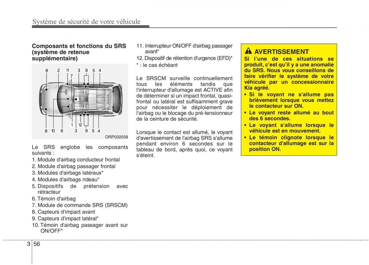 KIA Carens III 3 manuel du proprietaire / page 72