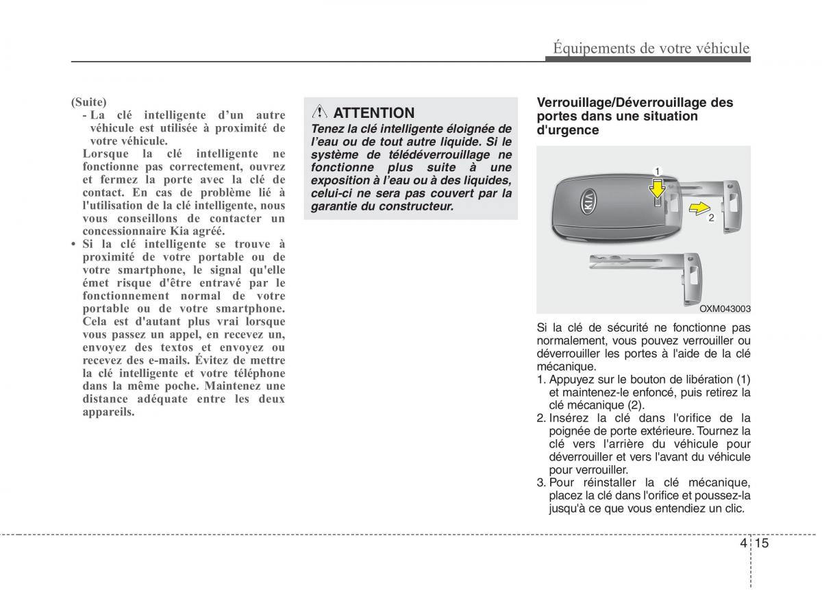 KIA Carens III 3 manuel du proprietaire / page 105