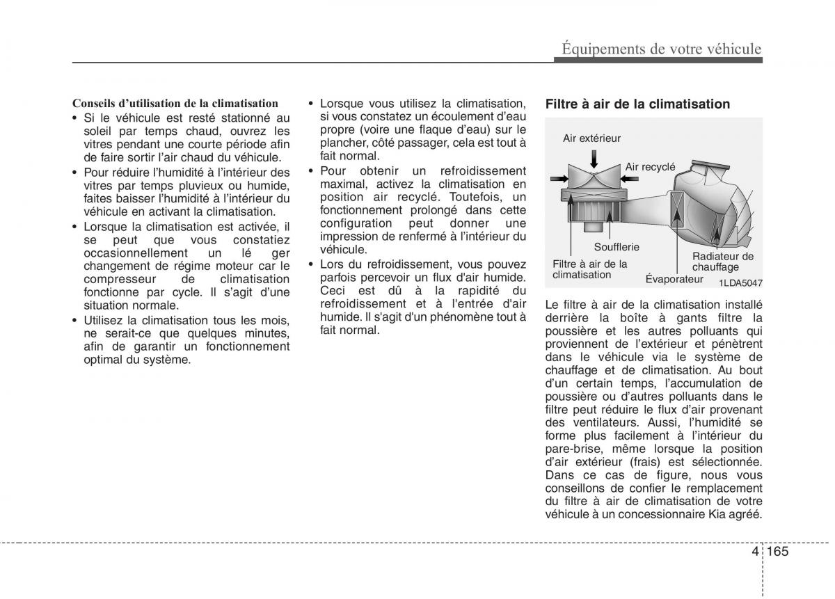 KIA Carens III 3 manuel du proprietaire / page 255