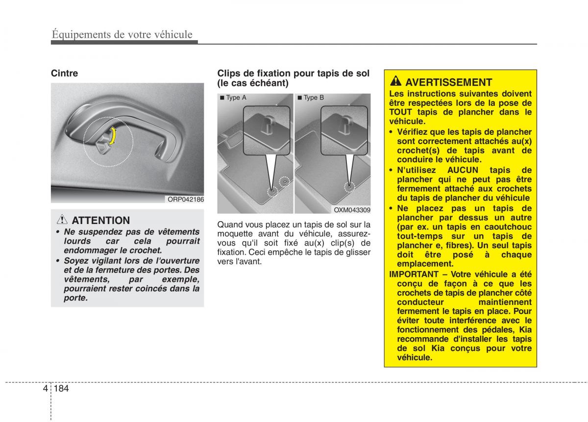 KIA Carens III 3 manuel du proprietaire / page 274