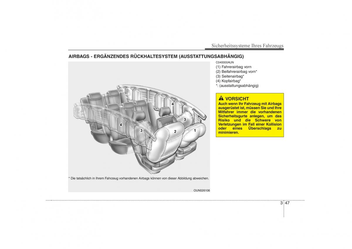 KIA Carens II 2 Handbuch / page 62