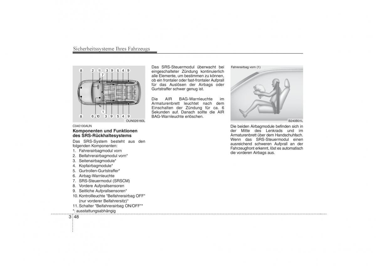 KIA Carens II 2 Handbuch / page 63