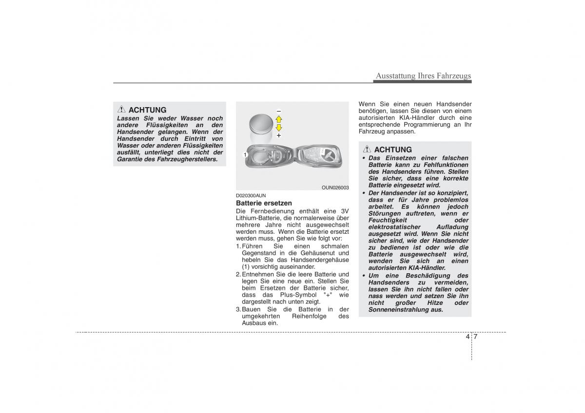 KIA Carens II 2 Handbuch / page 93