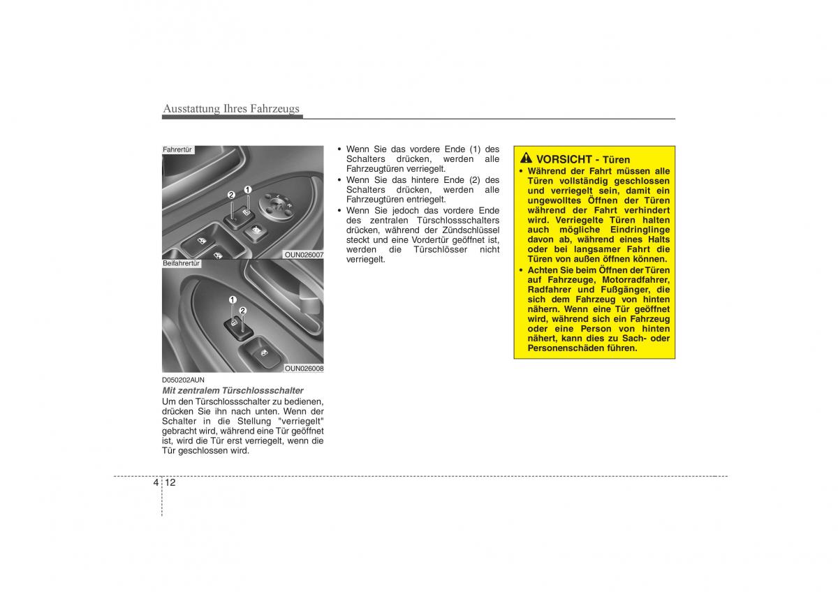 KIA Carens II 2 Handbuch / page 98