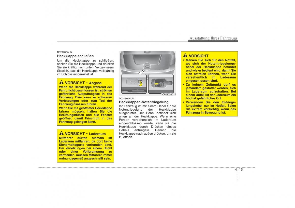 KIA Carens II 2 Handbuch / page 101