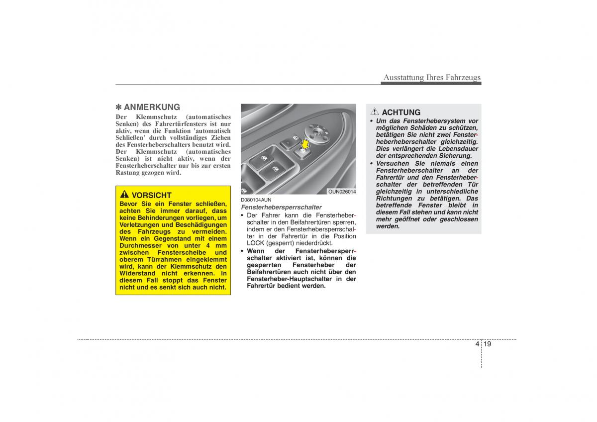 KIA Carens II 2 Handbuch / page 105