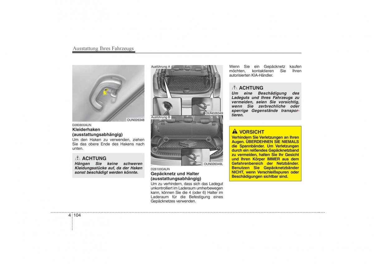 KIA Carens II 2 Handbuch / page 190