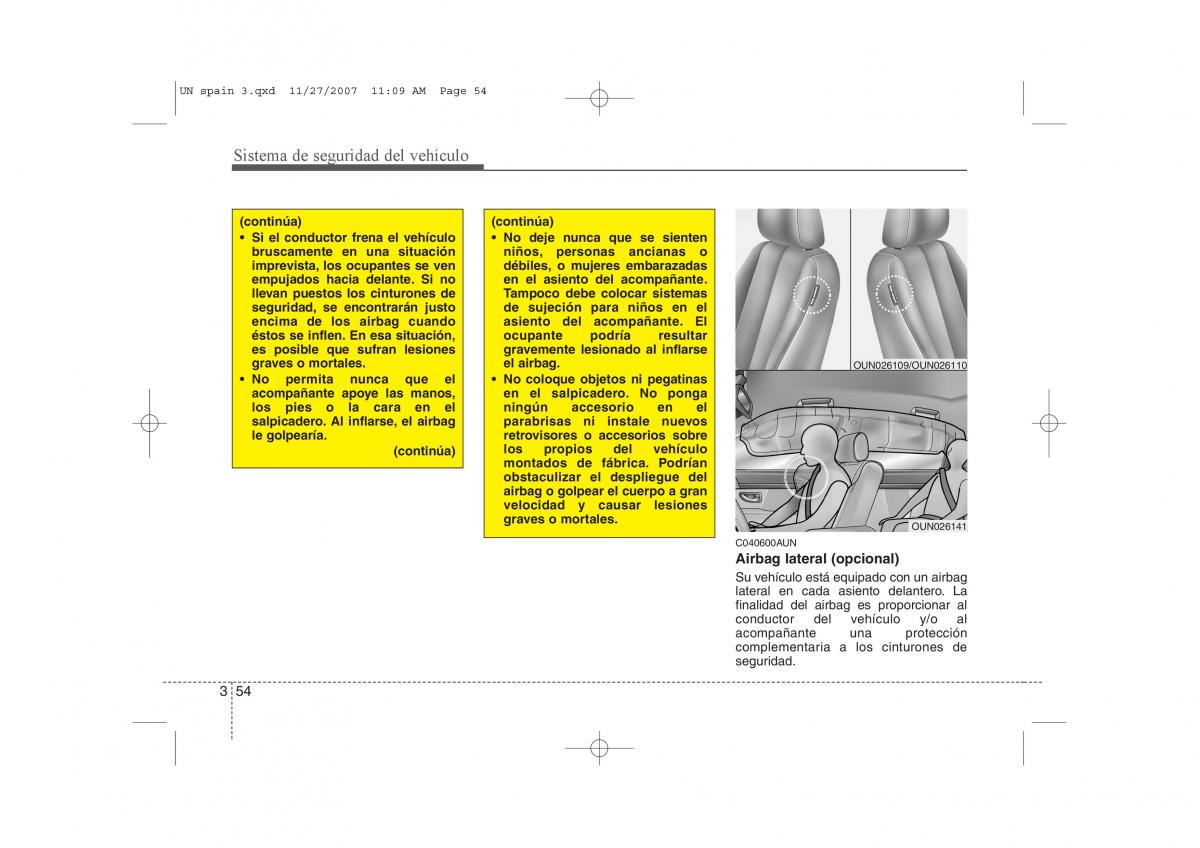 KIA Carens II 2 manual del propietario / page 68