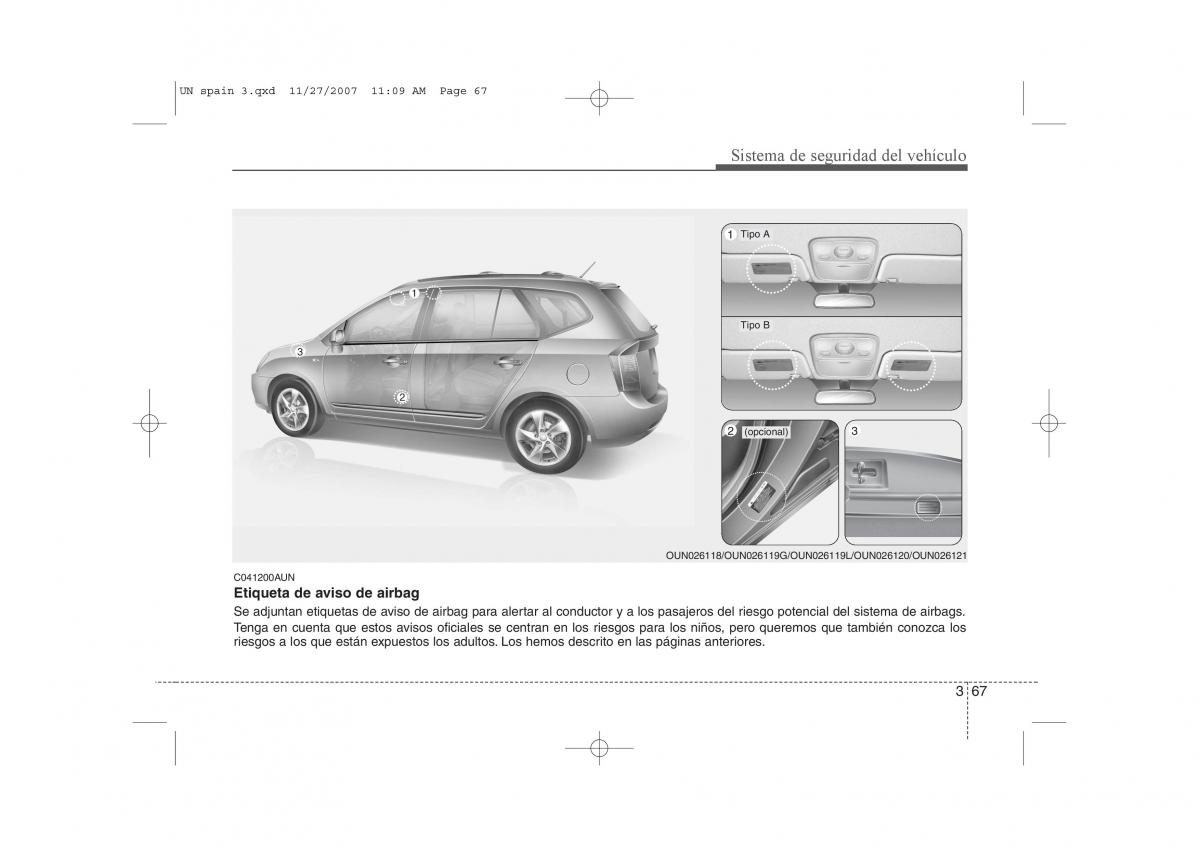 KIA Carens II 2 manual del propietario / page 81