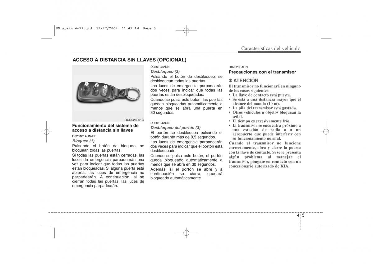 KIA Carens II 2 manual del propietario / page 86