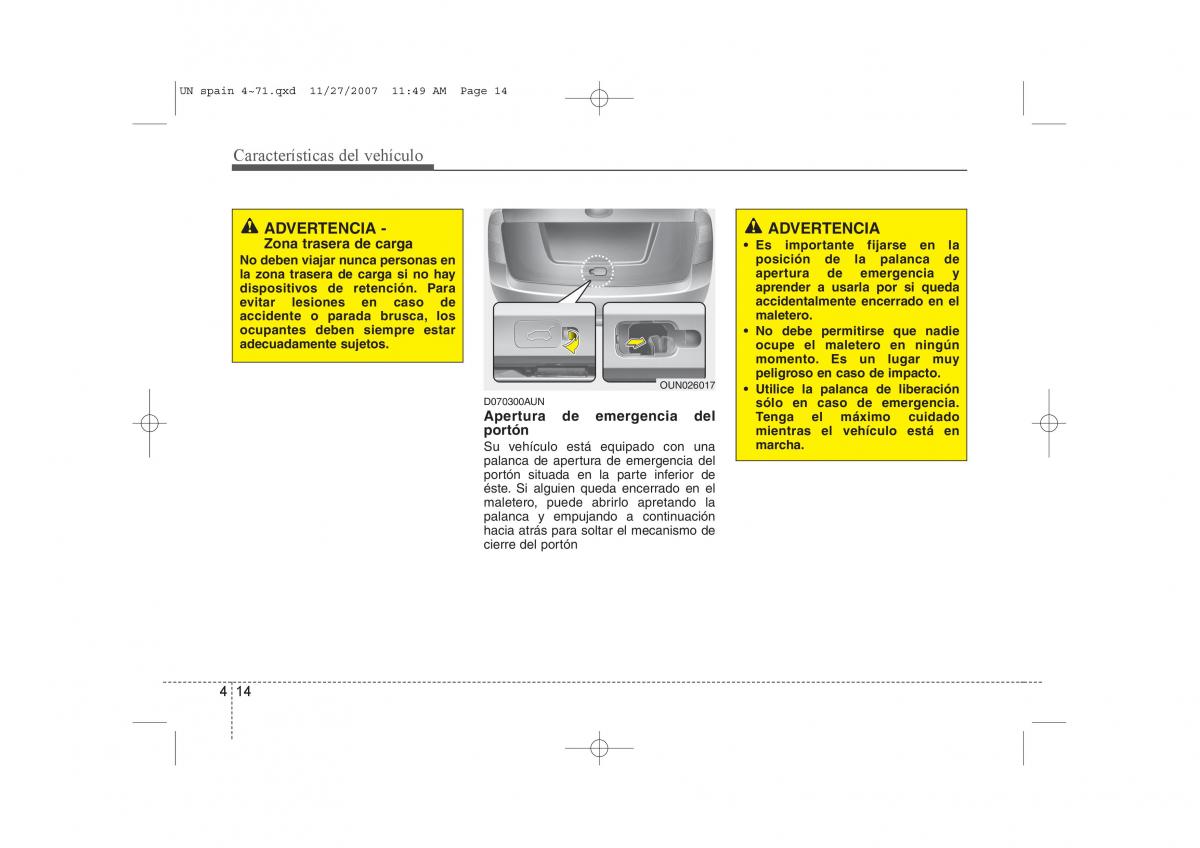 KIA Carens II 2 manual del propietario / page 95