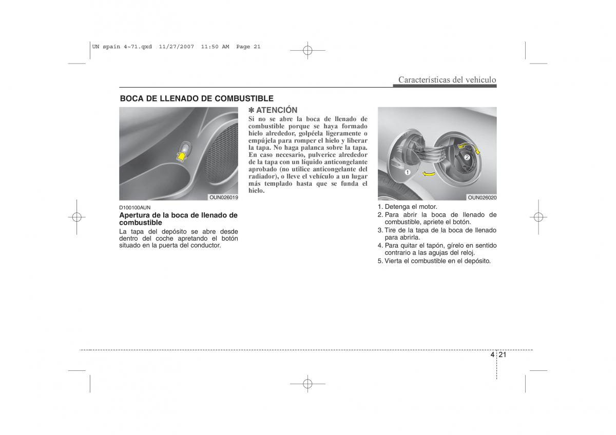 KIA Carens II 2 manual del propietario / page 102