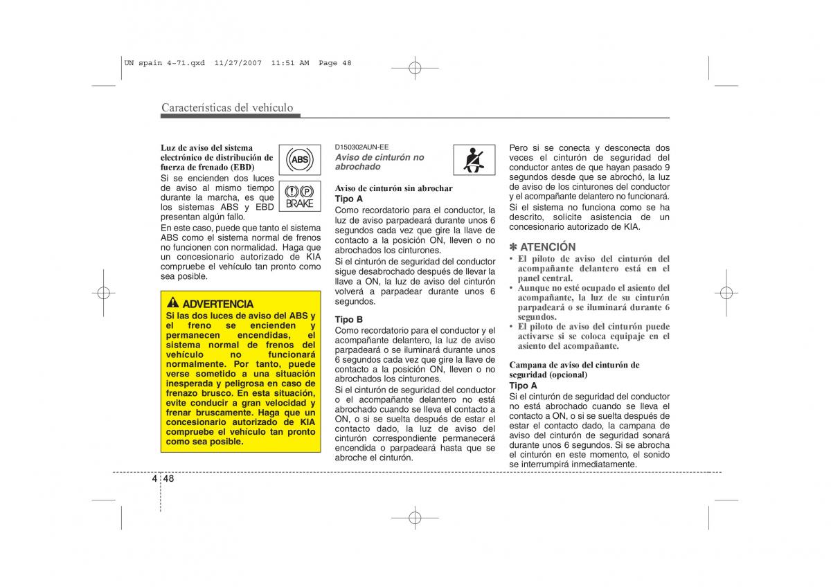 KIA Carens II 2 manual del propietario / page 129