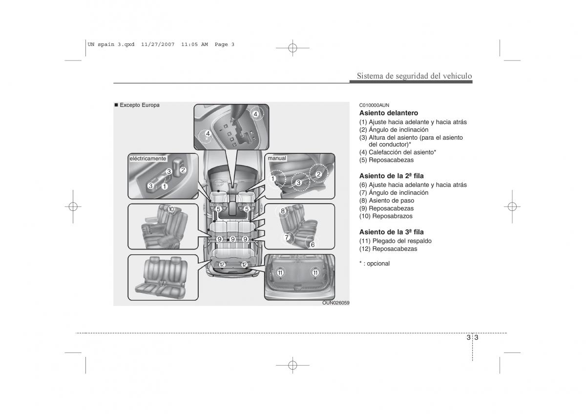 KIA Carens II 2 manual del propietario / page 17