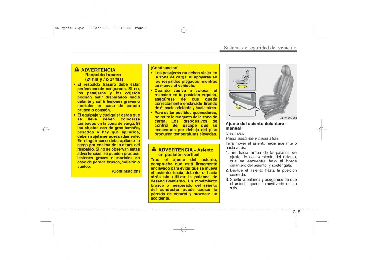 KIA Carens II 2 manual del propietario / page 19