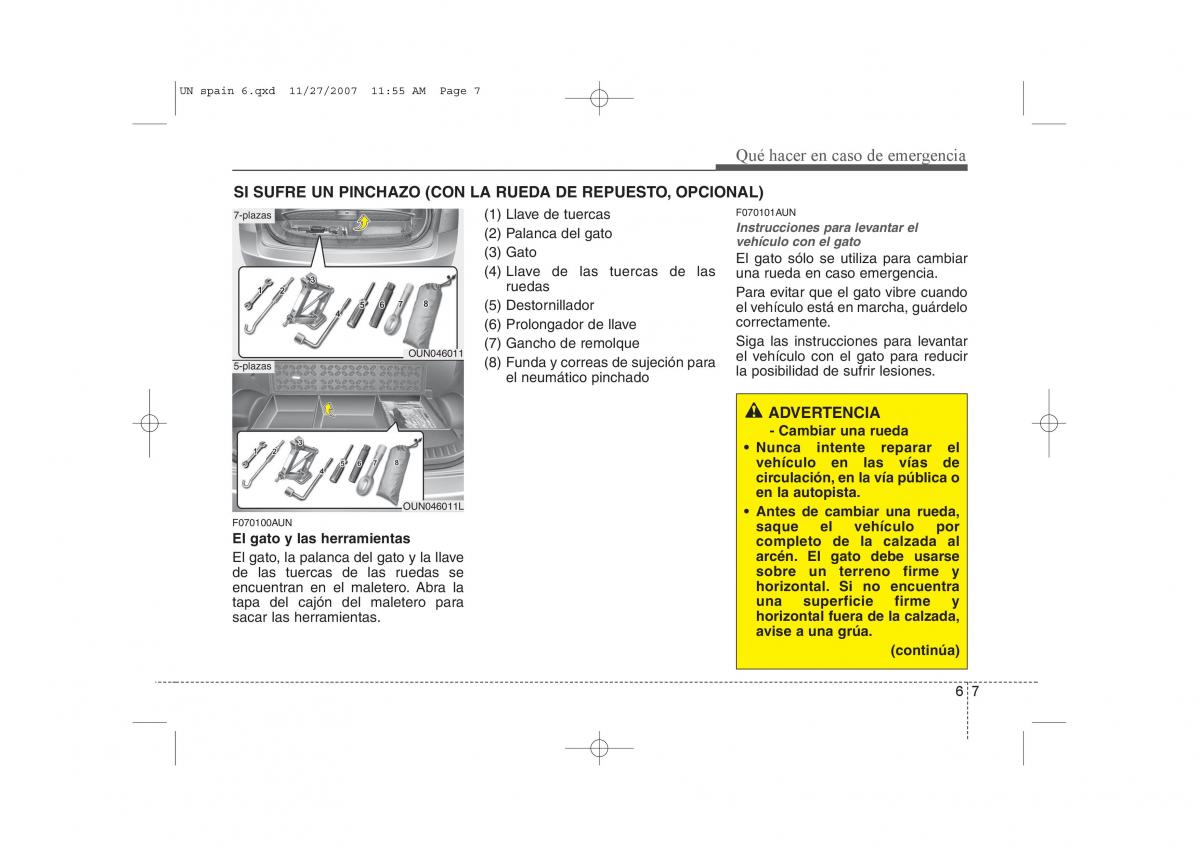 KIA Carens II 2 manual del propietario / page 286