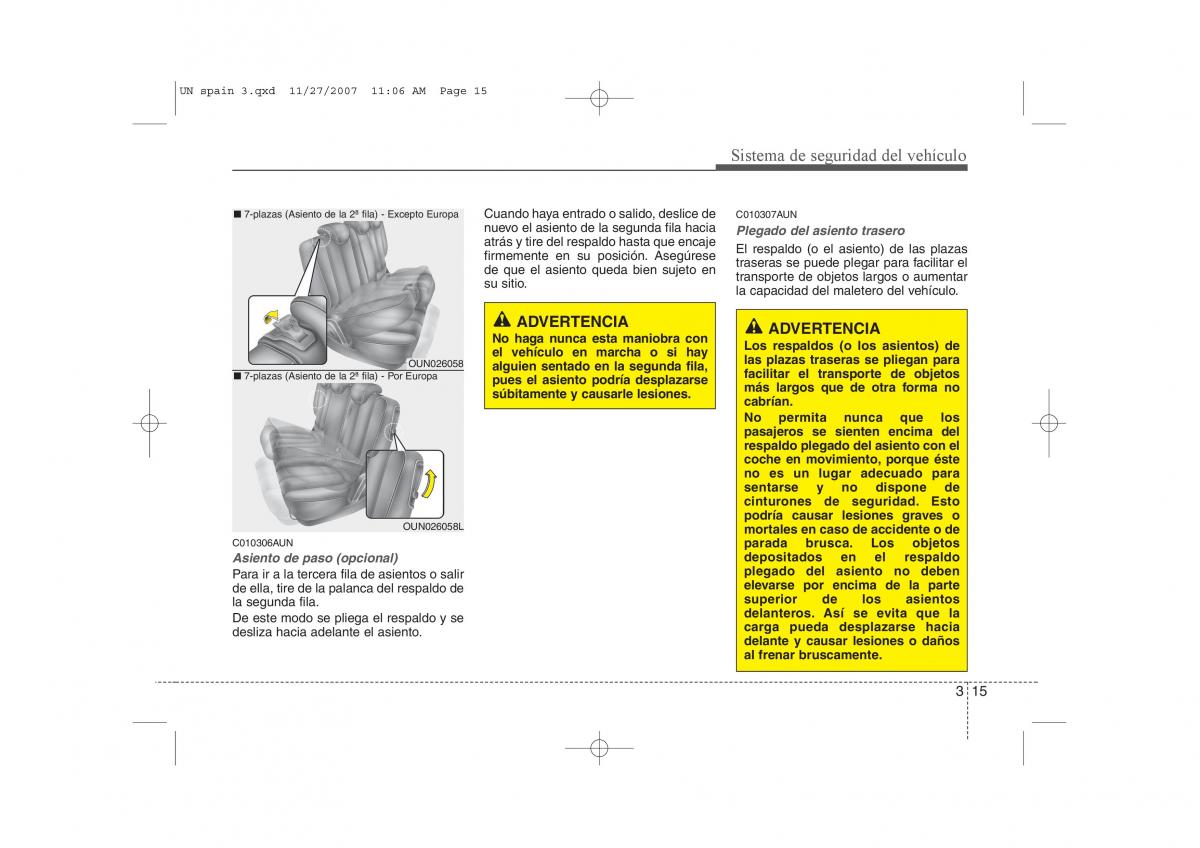 KIA Carens II 2 manual del propietario / page 29