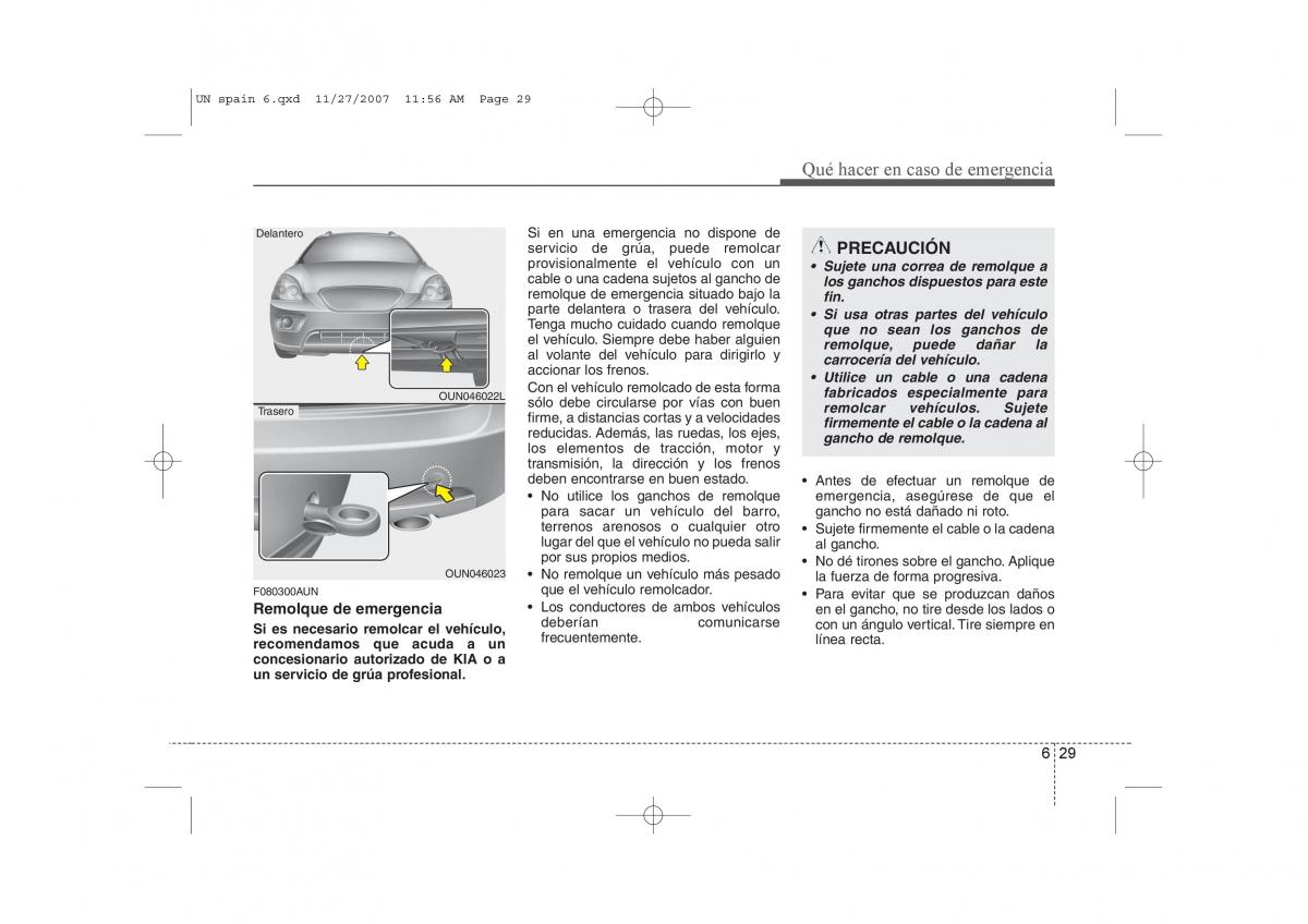 KIA Carens II 2 manual del propietario / page 308