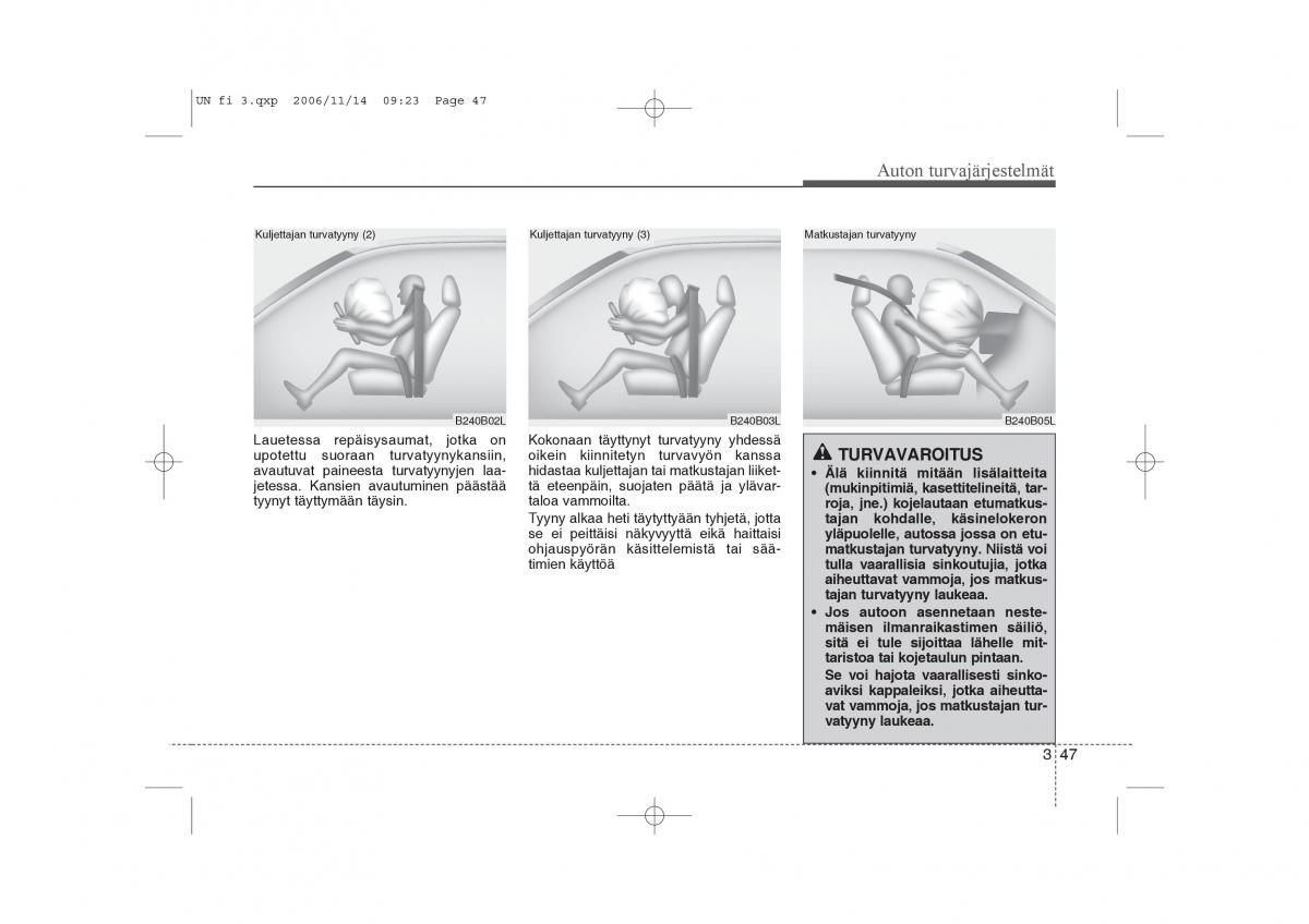 KIA Carens II 2 omistajan kasikirja / page 61