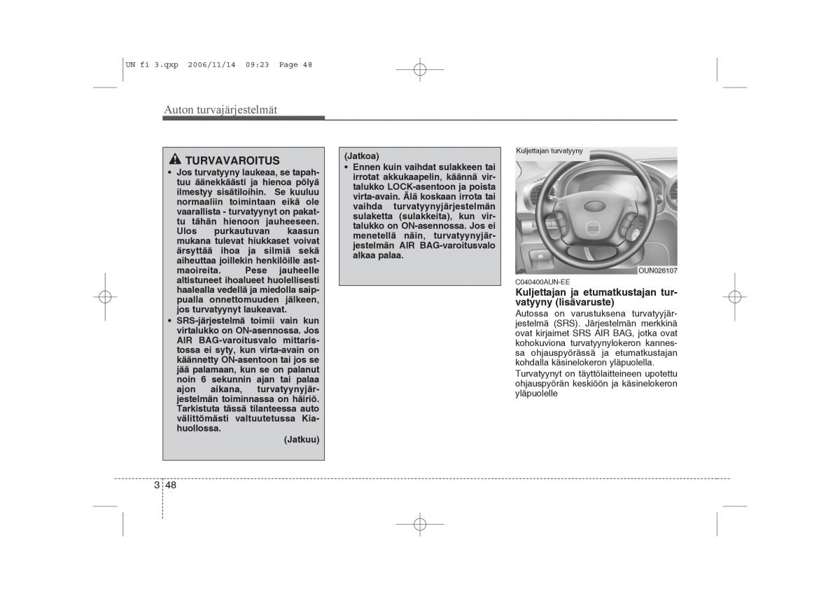 KIA Carens II 2 omistajan kasikirja / page 62