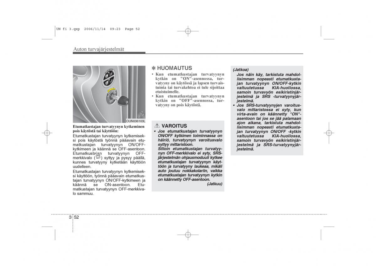 KIA Carens II 2 omistajan kasikirja / page 66