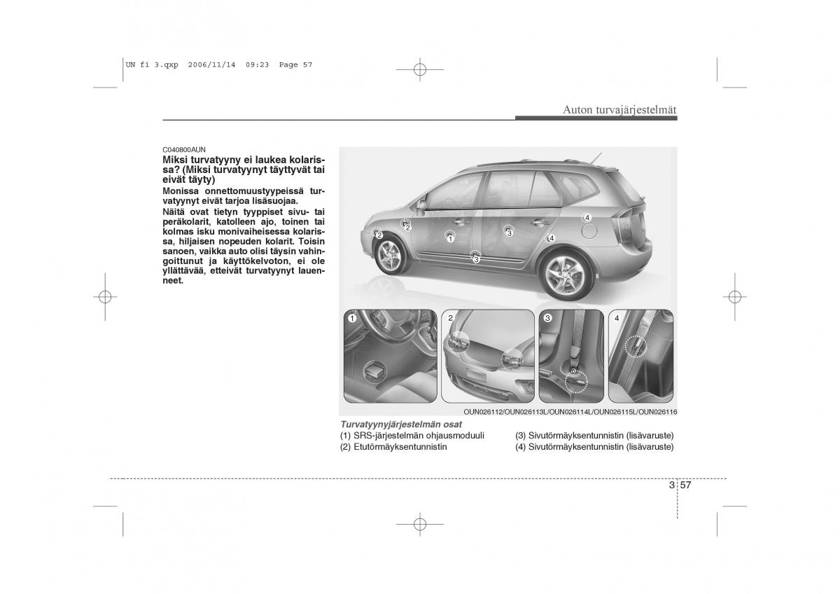 KIA Carens II 2 omistajan kasikirja / page 71