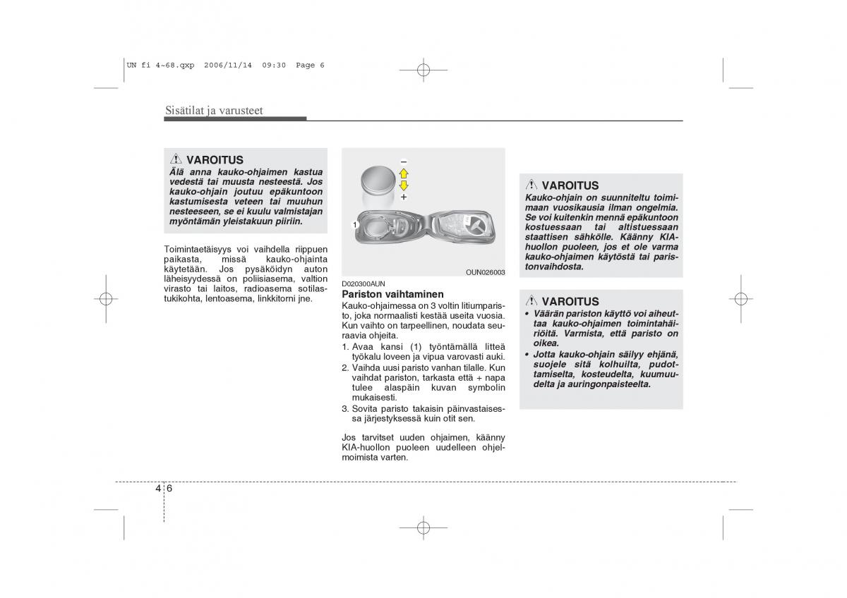 KIA Carens II 2 omistajan kasikirja / page 88